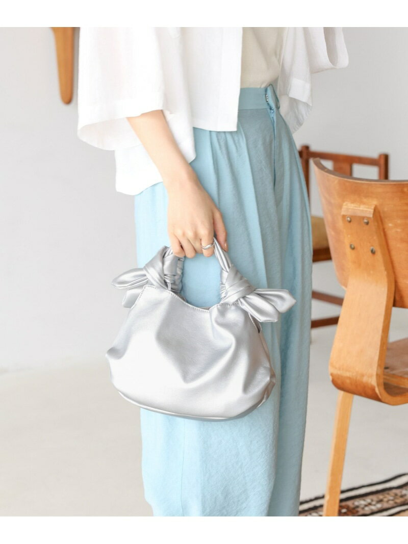 【SALE／50%OFF】フェイクレザー結びミニバッグ LEPSIM レプシィム バッグ ハンドバッグ シルバー レッ..