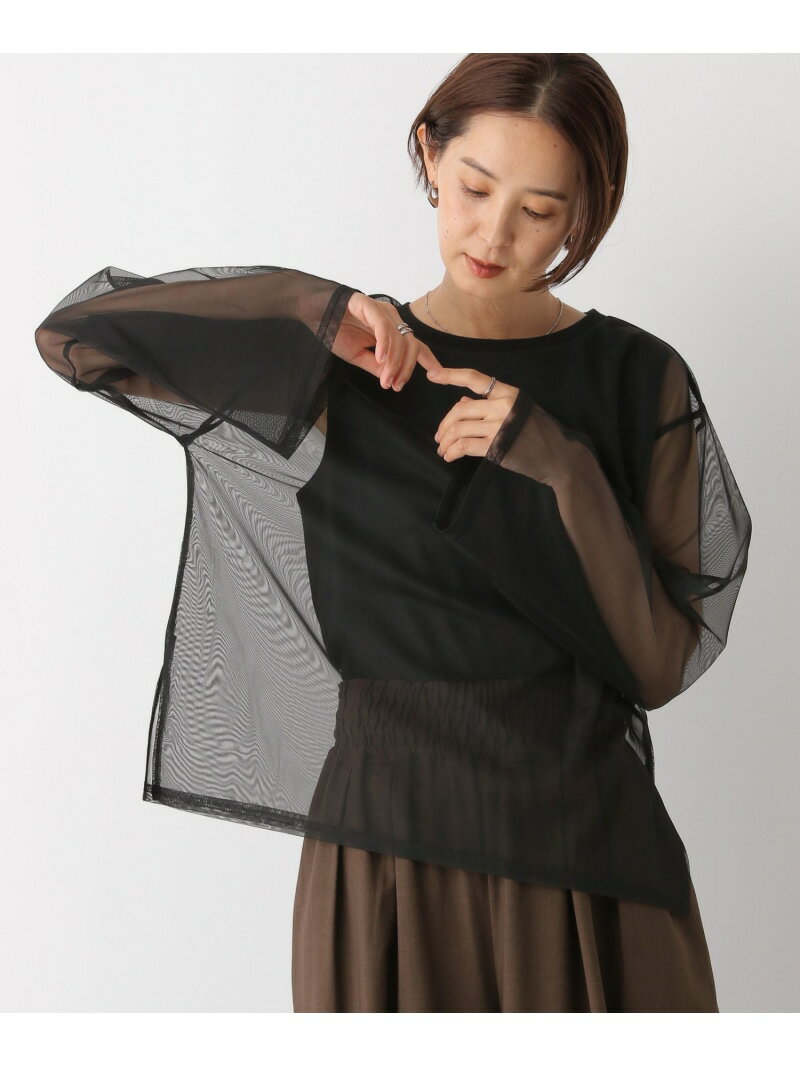【SALE／60%OFF】チュール長袖レイヤード LEPSIM レプシィム トップス カットソー・Tシャツ ブラック【RBA_E】[Rakuten Fashion]