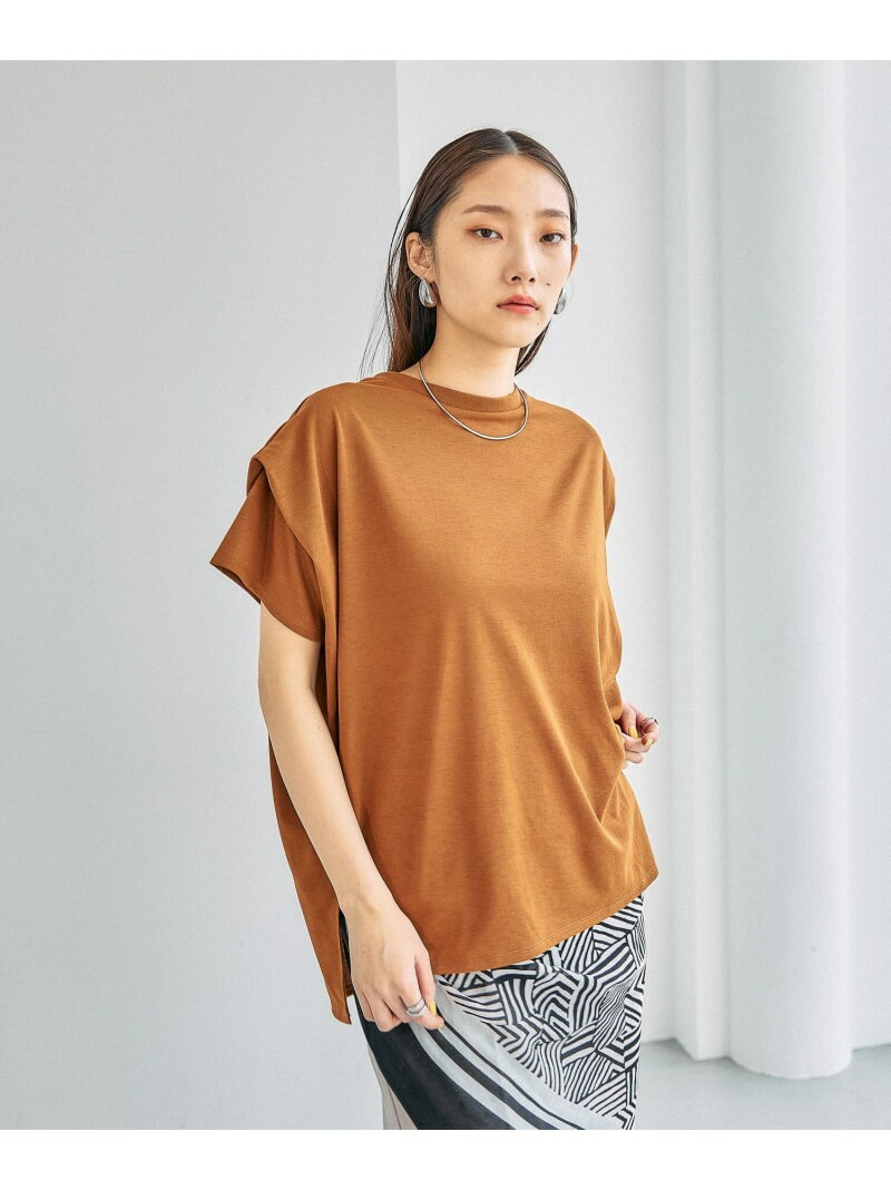 《スグッカワ》袖タックT LEPSIM レプシィム トップス カットソー・Tシャツ ブラウン ブラック ホワイト*