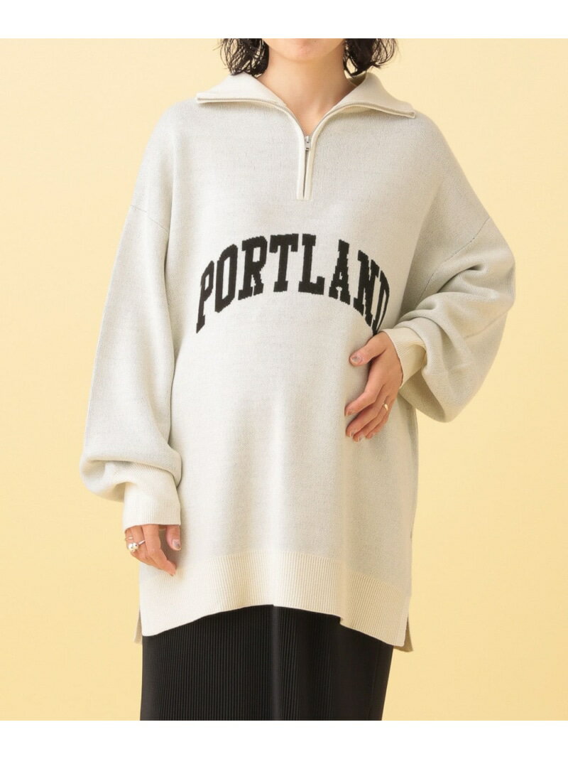 【産前・産後対応】マタニティ/ハーフZIPロゴニットチュニック LEPSIM レプシィム マタニティウェア・ベビー用品 その他のマタニティグッズ ネイビー ベージュ レッド【送料無料】[Rakuten Fashion]