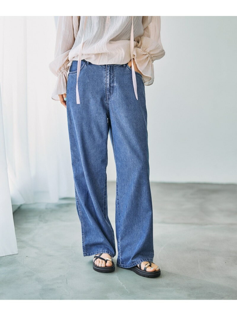 乐天商城 - スースーデニムストレートパンツ LEPSIM レプシィム パンツ ジーンズ・デニムパンツ ブラック ブルー【送料無料】[Rakuten Fashion]