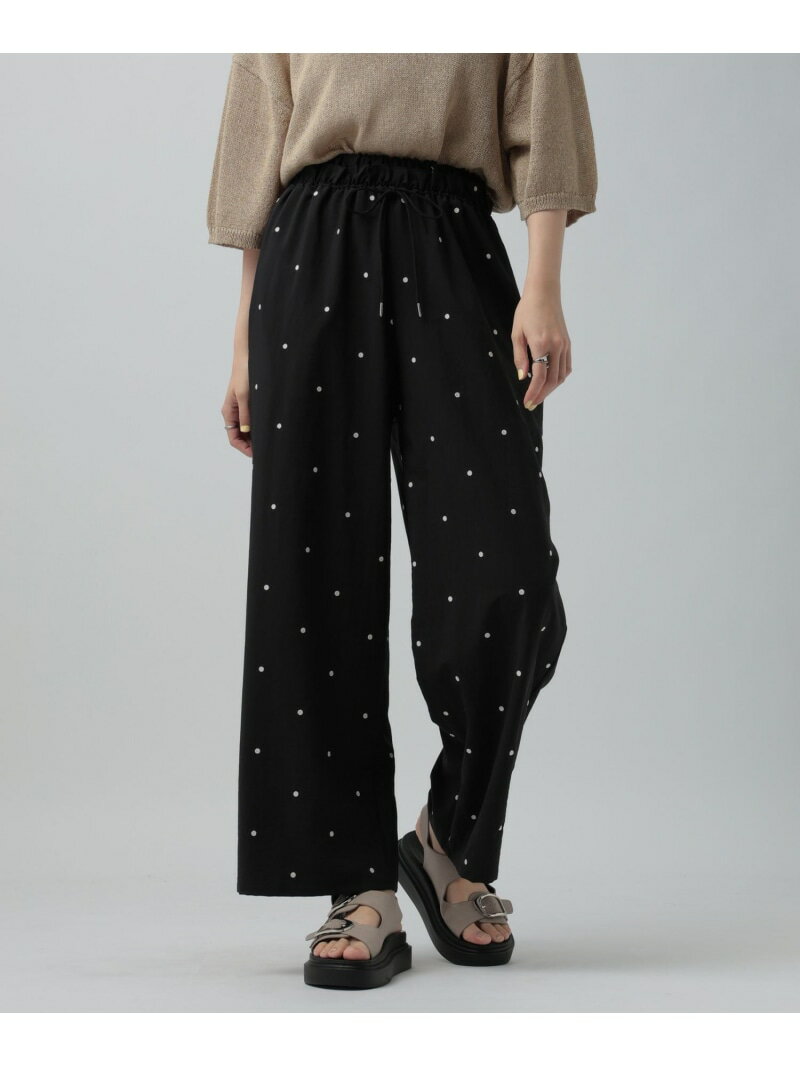 LEPSIM Polka Dot Embroidered Pants - Black, Beige [Pre-order] *Free Shipping* [Rakuten Fashion]