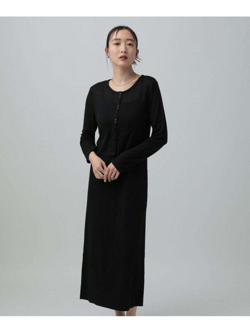 Rakuten - 【SALE／50%OFF】シアーカーディガン*キャミワンピース《2点セット》 LEPSIM レプシィム ワンピース・ドレス その他のワンピース・ドレス グレー ブラック【RBA_E】【送料無料】[Rakuten Fashion]