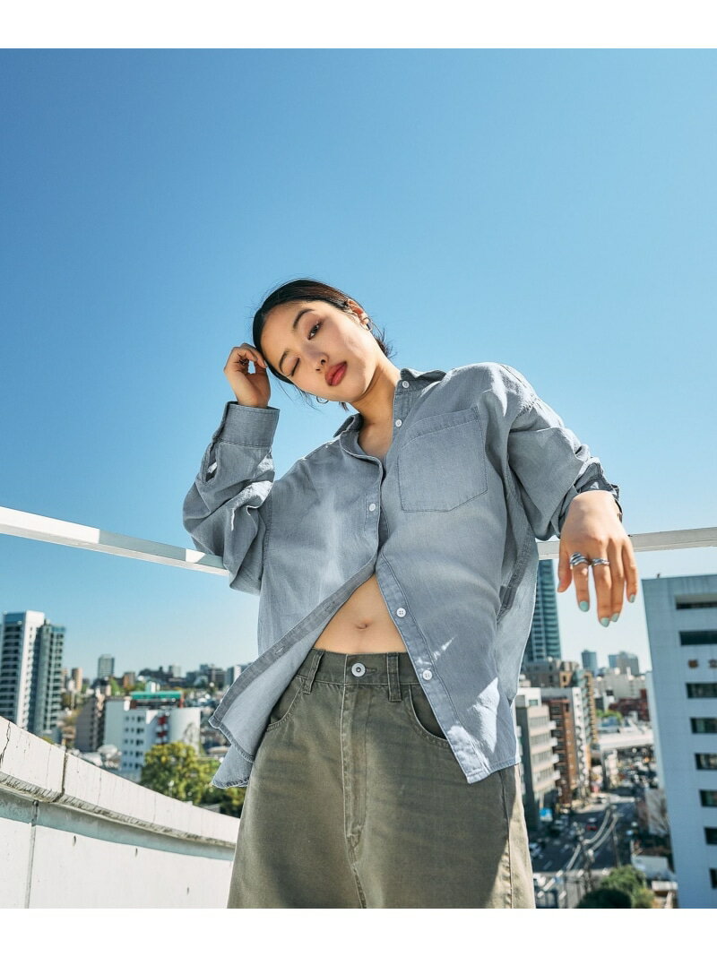 Rakuten - AIRデニム長袖シャツ LEPSIM レプシィム トップス シャツ・ブラウス グレー ブルー【送料無料】[Rakuten Fashion]