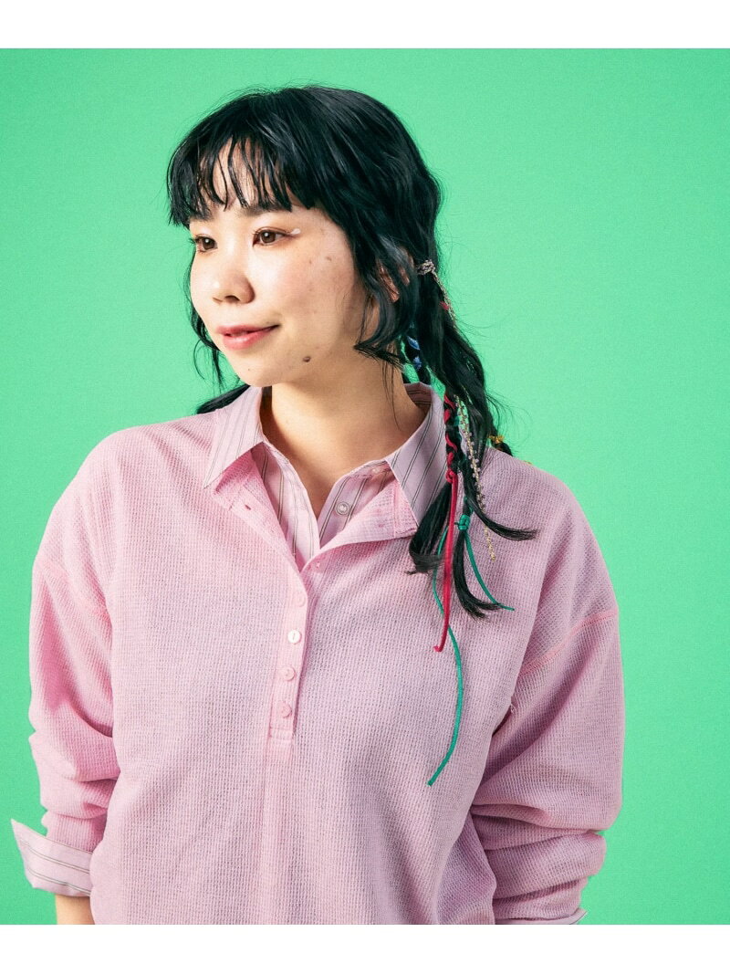 シアーワッフルヘンリープルオーバー LEPSIM レプシィム トップス カットソー・Tシャツ ホワイト グレー ピンク【先行予約】*【送料無料】[Rakuten Fashion]