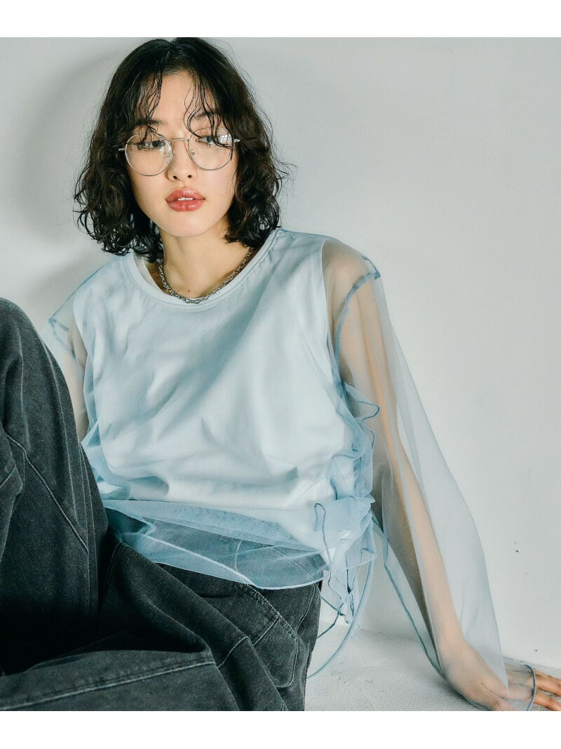 Rakuten - 【SALE／60%OFF】チュールレイヤーギャザープルオーバー LEPSIM レプシィム トップス カットソー・Tシャツ ブラック グレー ブルー【RBA_E】[Rakuten Fashion]