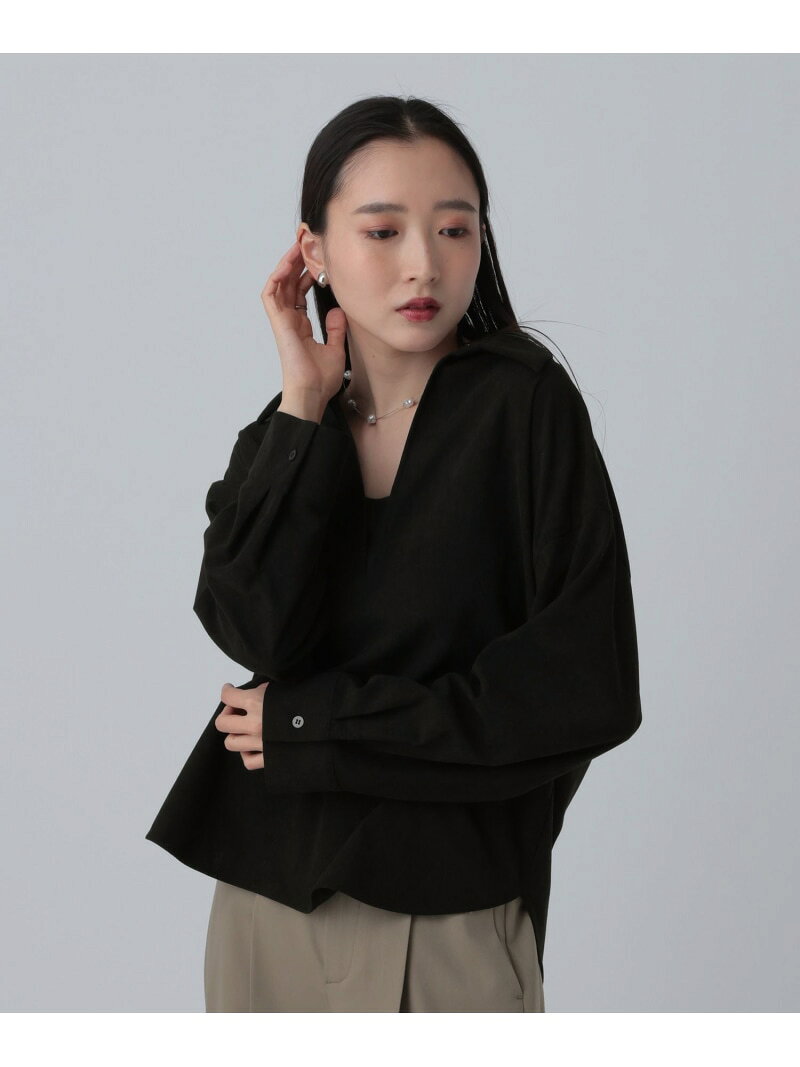Rakuten - 【SALE／50%OFF】スキッパーピケ長袖ブラウス LEPSIM レプシィム トップス シャツ・ブラウス グレー ブラック【RBA_E】[Rakuten Fashion]