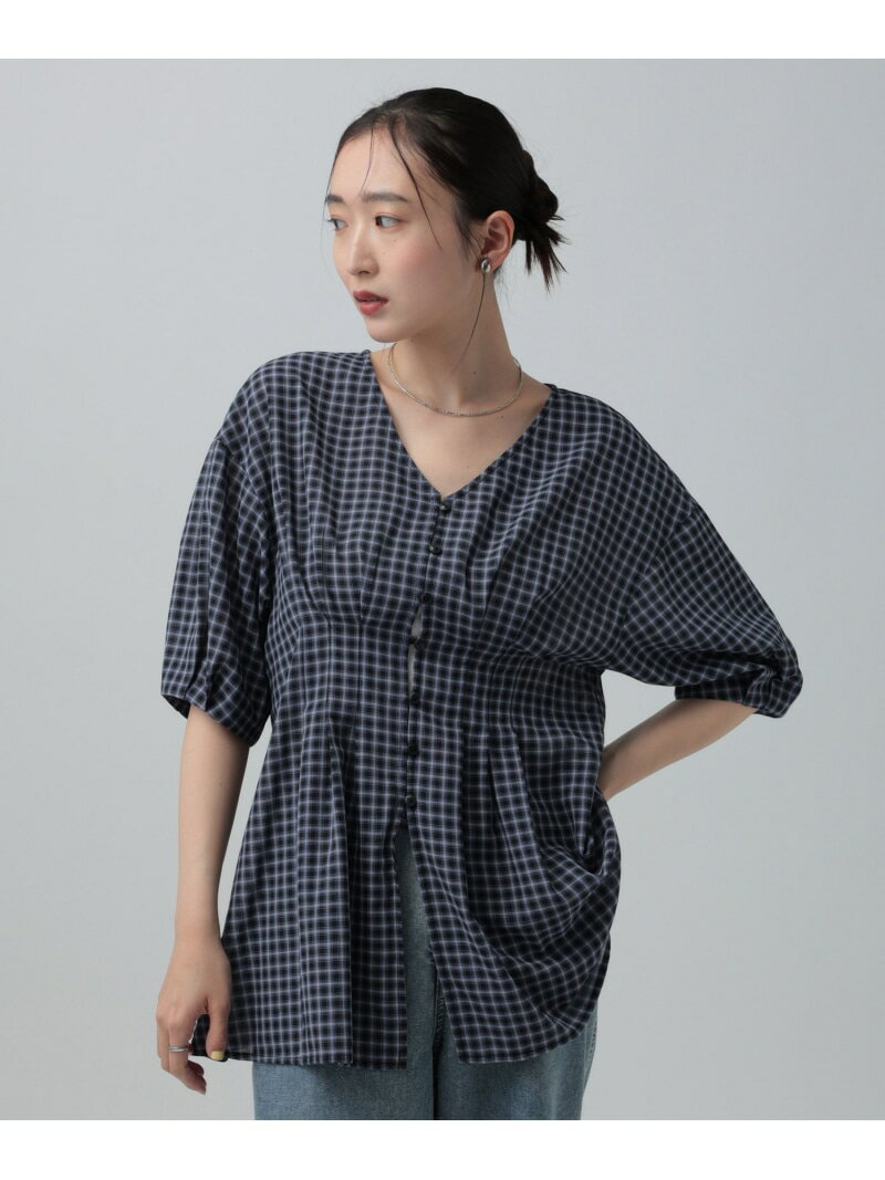 Rakuten - 【SALE／30%OFF】チェックタックブラウス/SS LEPSIM レプシィム トップス シャツ・ブラウス ベージュ ブラック【RBA_E】【送料無料】[Rakuten Fashion]