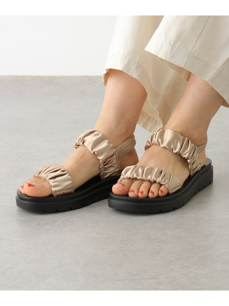 サテンギャザーサンダル LEPSIM レプシィム シューズ・靴 サンダル ブラック シルバー ベージュ【先行予約】*【送料無料】[Rakuten Fashion]のサムネイル