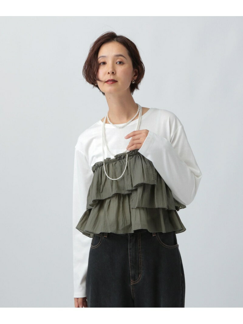 Rakuten - アソートドッキング長袖プルオーバー2 LEPSIM レプシィム トップス カットソー・Tシャツ ホワイト ブラック ブラウン[Rakuten Fashion]