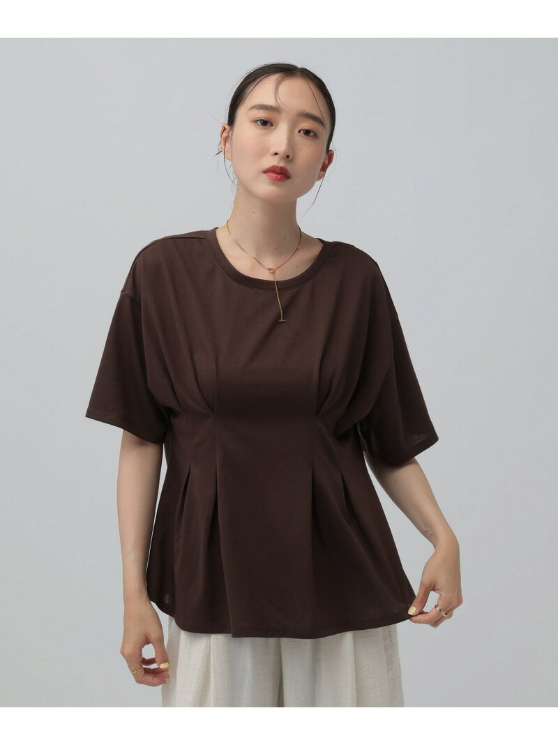 乐天商城 - タックペプラムデザインT LEPSIM レプシィム トップス カットソー・Tシャツ ブラウン ブラック ホワイト【送料無料】[Rakuten Fashion]