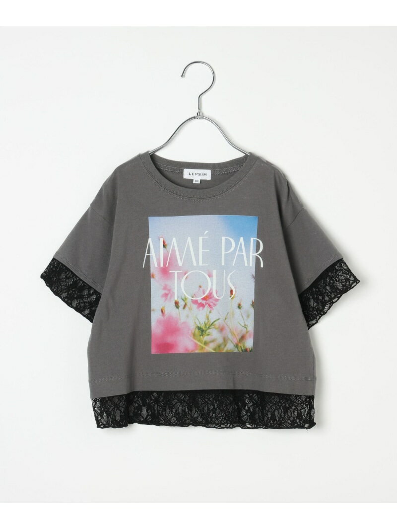Rakuten - 【KIDS】フォトプリントレイヤーTSS LEPSIM レプシィム トップス カットソー・Tシャツ ピンク グレー ホワイト[Rakuten Fashion]