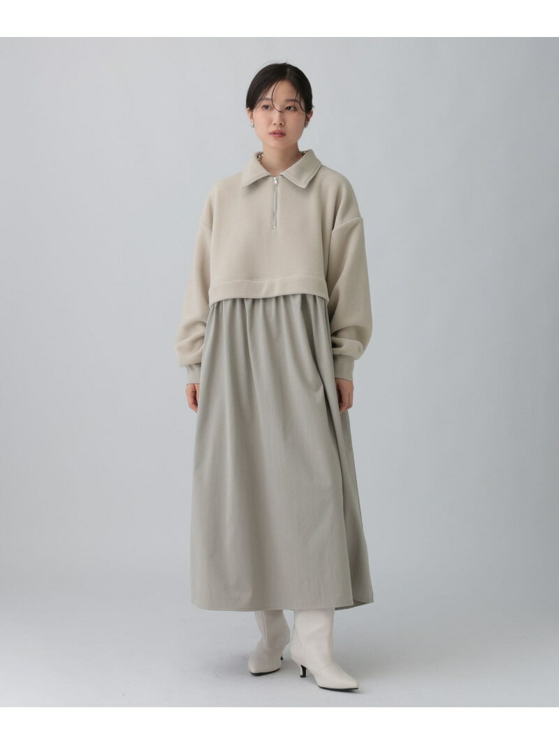 【SALE／35%OFF】フリースドッキングワンピース LEPSIM レプシィム ワンピース・ドレス ワンピース ホワイト グレー【RBA_E】【送料無料】[Rakuten Fashion]のサムネイル