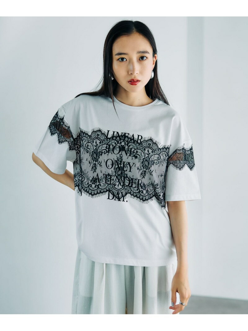 乐天商城 - ロゴレースT LEPSIM レプシィム トップス カットソー・Tシャツ グレー ホワイト グリーン パープル【送料無料】[Rakuten Fashion]
