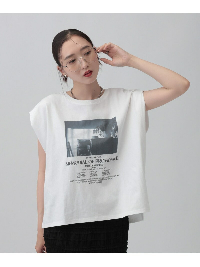 Rakuten - フォトロゴプリントノースリーブ LEPSIM レプシィム トップス カットソー・Tシャツ ホワイト ベージュ グレー【送料無料】[Rakuten Fashion]
