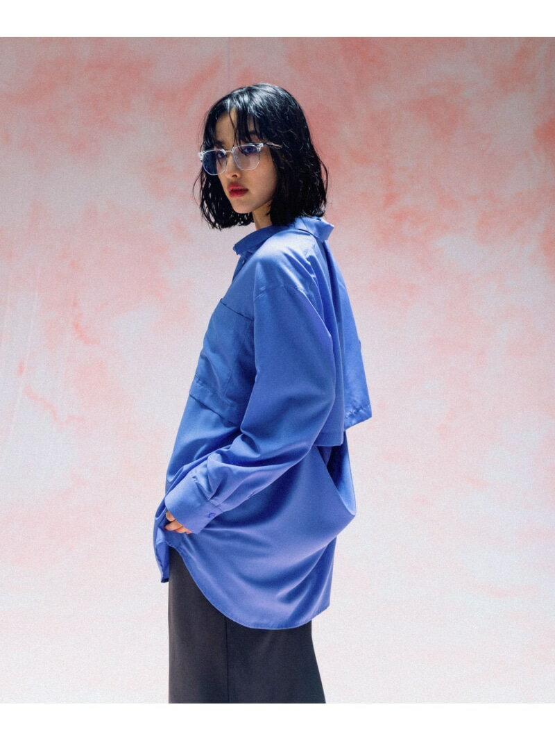 [SALE/50%OFF] 전환 백 오픈 셔츠 LEPSIM 렙시무 탑스 셔츠 블라우스 블루 그레이 화이트 [RBA_E] [Rakuten Fashion]