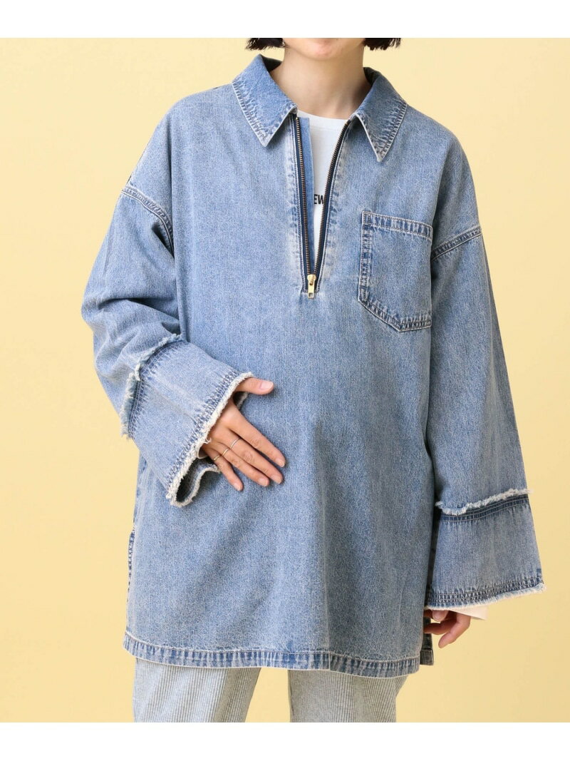 【産前・産後対応】マタニティ/デニムZIPチュニック LEPSIM レプシィム マタニティウェア・ベビー用品 マタニティトップス ブルー グレー【送料無料】[Rakuten Fashion]