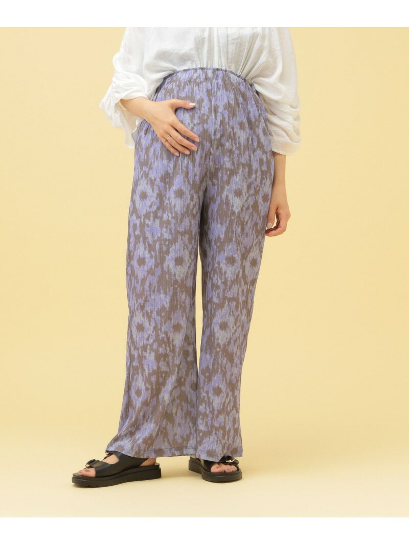 【SALE／50%OFF】【産前・産後対応】マタニティ/柄ストレートパンツ LEPSIM レプシィム マタニティウェア・ベビー用品 その他のマタニティグッズ グリーン ブラウン パープル【RBA_E】[Rakuten Fashion]