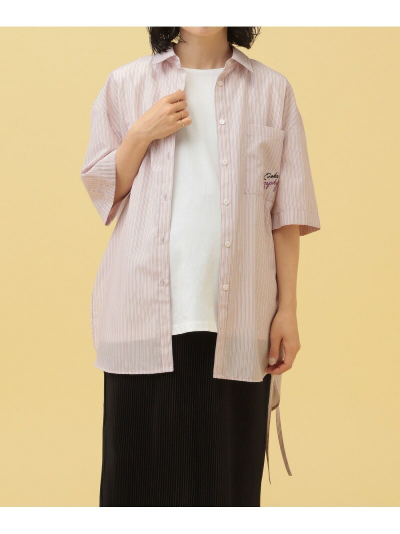 【SALE／50%OFF】【産前・産後対応】マタニティ/ストライプデザイン5分袖シャツ LEPSIM レプシィム マタニティウェア・ベビー用品 その他のマタニティグッズ ピンク ブルー【RBA_E】[Rakuten Fashion] 2