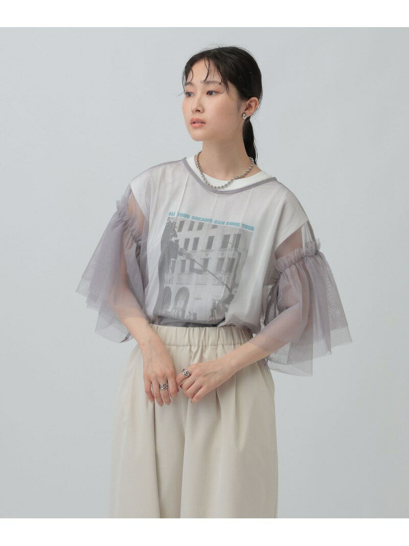 乐天商城 - 【SALE／50%OFF】2WAYチュールプルオーバー LEPSIM レプシィム トップス カットソー・Tシャツ ブラック ホワイト グレー【RBA_E】[Rakuten Fashion]