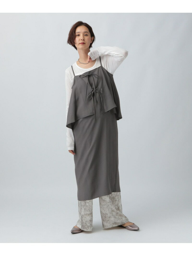 【SALE／60%OFF】レイヤードライクキャミワンピース LEPSIM レプシィム ワンピース・ドレス ワンピース ブラック グレー【RBA_E】[Rakuten Fashion]