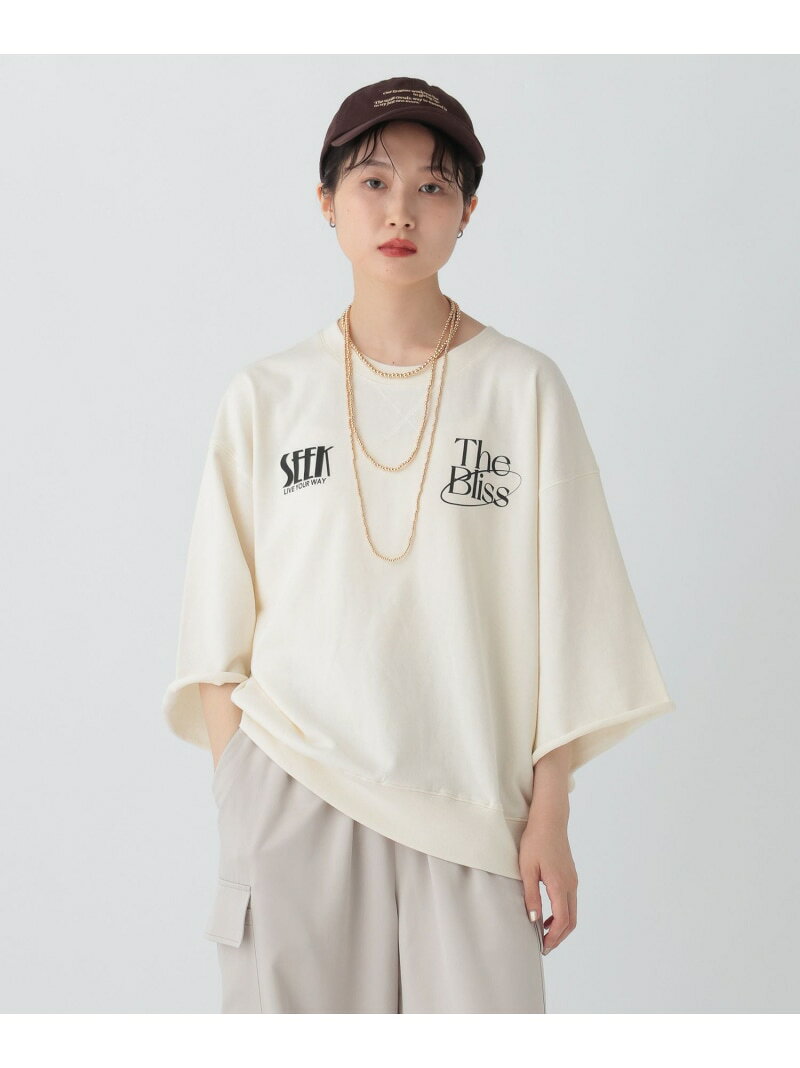 Rakuten - 【SALE／50%OFF】ミニ裏毛6分袖プリントT LEPSIM レプシィム トップス カットソー・Tシャツ ホワイト グレー【RBA_E】[Rakuten Fashion]