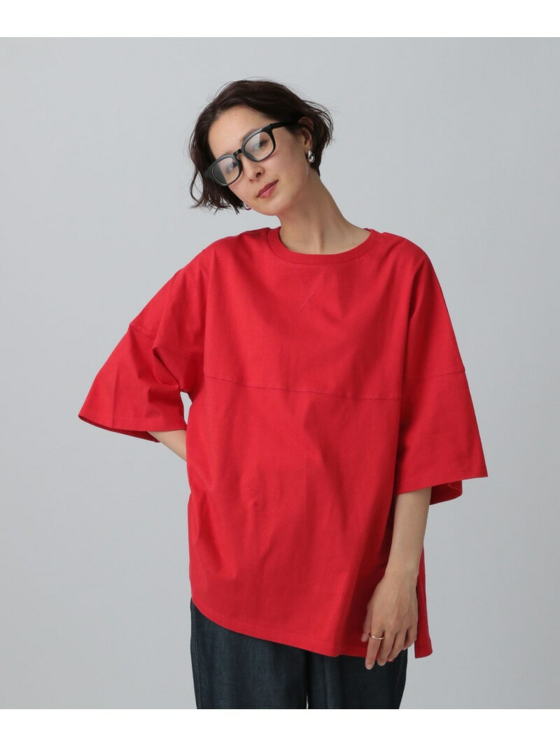 【SALE／50%OFF】フットボールT LEPSIM レプシィム トップス カットソー・Tシャツ グレー ホワイト レッド ブルー【RBA_E】[Rakuten Fashion]