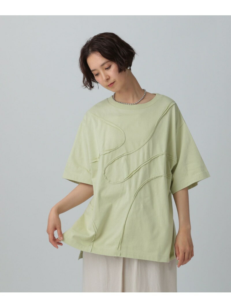 【SALE／65%OFF】カーブデザインTシャツ LEPSIM レプシィム トップス カットソー・Tシャツ グレー ベージュ グリーン【RBA_E】[Rakuten Fashion]