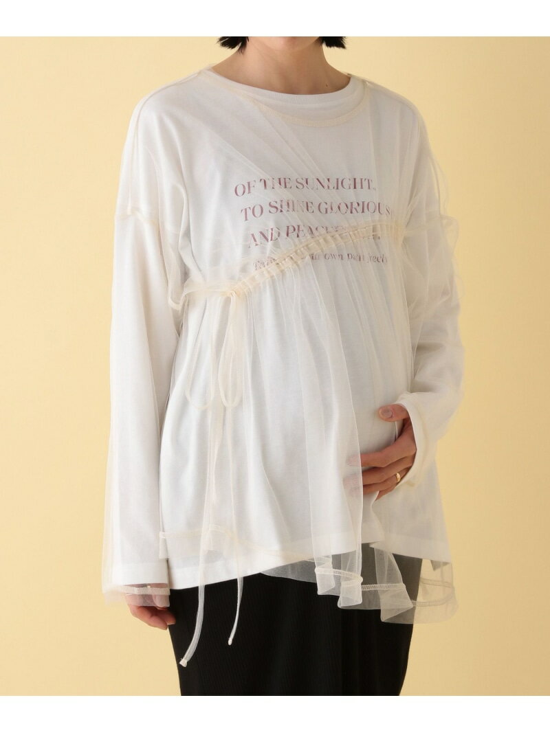 【SALE／50%OFF】【産前・産後対応】マタニティ/チュール重ねロゴプルオーバー LEPSIM レプシィム マタニティウェア・ベビー用品 その他のマタニティグッズ ホワイト グレー【RBA_E】[Rakuten Fashion] 3