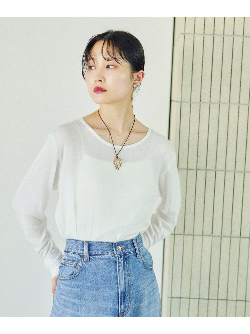 テンセル混クルー LEPSIM レプシィム トップス カットソー・Tシャツ グレー レッド ホワイト ブラック ブルー【先行予約】*[Rakuten Fashion]