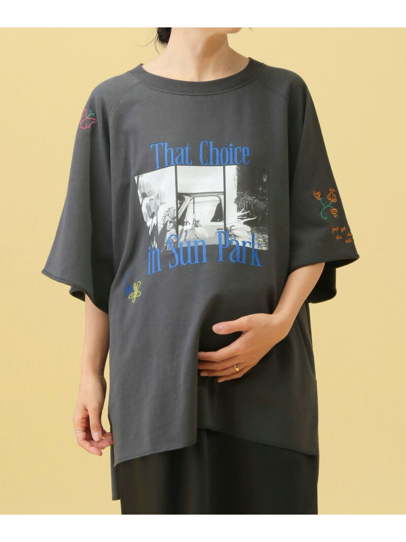 【SALE／30%OFF】【産前・産後対応】マタニティ/モチーフフォトプリント6分袖 LEPSIM レプシィム マタニティウェア・ベビー用品 その他のマタニティグッズ ホワイト グレー【RBA_E】[Rakuten Fashion] 2