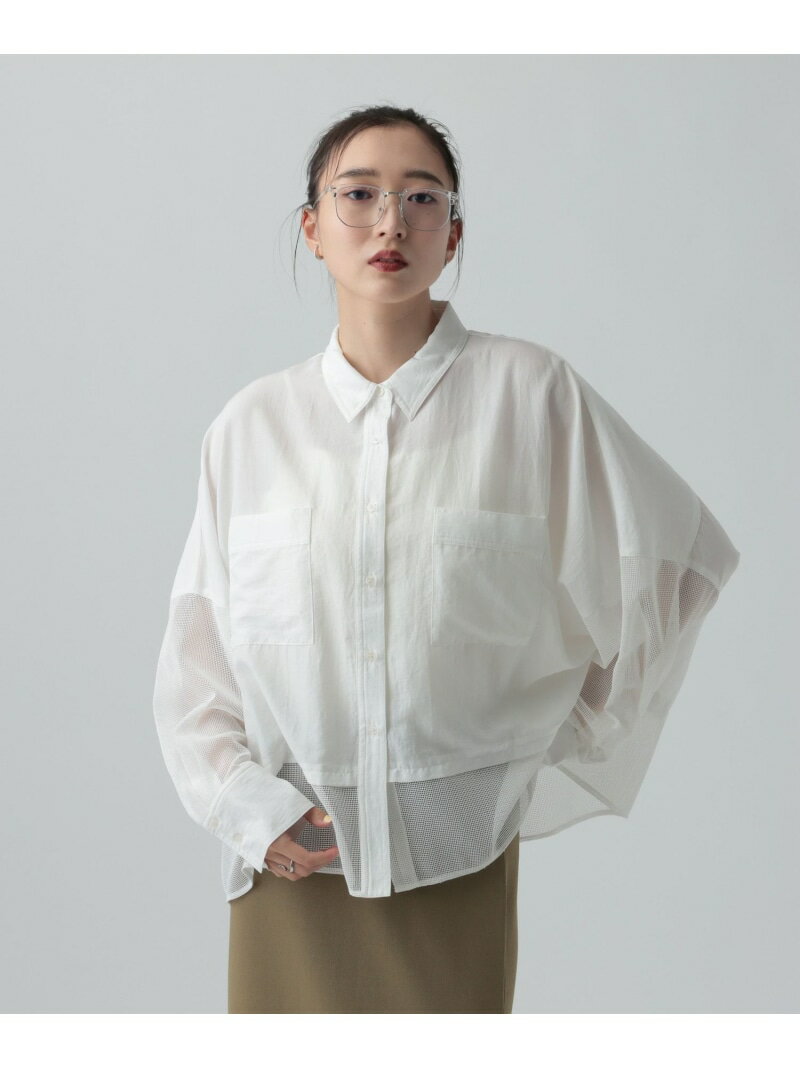 乐天商城 - 【SALE／35%OFF】異素材ショートポンチョシャツ LEPSIM レプシィム トップス シャツ・ブラウス ブラック ホワイト イエロー ブラウン【RBA_E】[Rakuten Fashion]