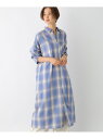 【SALE/50%OFF】オンブレチェックシャツワンピース LEPSIM レプシィム ワンピース・ドレス ワンピース ブルー ホワイト【RBA_E】[Rakut...