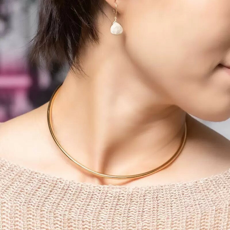 【6/21再入荷】ベーシックチョーカー ネックカフ ゴールド シルバー チョーカー ステンレス レディース 女性 ゴールド シルバー シンプル おしゃれ 高見え ネックレス ゴールドネックレス 金属アレルギー対応 金アレ 送料無料