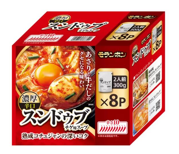 スンドゥブ レトルト 素 スープ チゲ モランボン 濃厚 辛口 1箱(2人前300g×8袋)