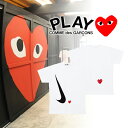 【COMME des GARCONS】コムデギャルソン PLAY プレイ ハートロゴ カットソー NIKE ナイキ Tシャツ コラボ レディース 刺繍ロゴ ブランド おしゃれ お洒落 モード系 モード ストリート トレンド