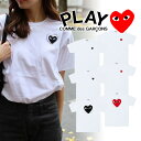 【COMME des GARCONS】コムデギャルソン PLAY プレイ スタッズ ラインストーンメタルストーン ハートロゴ 半袖Tシャツ ロゴTシャツ ロゴ入...