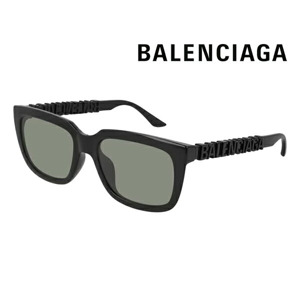 【BALENCIAGA】バレンシアガ BALENCIAGA バレンシアガ サングラス BB0108S メンズ スクエア型 メガネ 眼鏡 ロゴ アイウェア 001/BLACK-BLACK-GREEN ブランドサングラス ブランドロゴ おしゃれ お洒落 モード系 ストリート トレンド