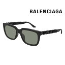バレンシアガ BALENCIAGA バレンシアガ サングラス BB0108S メンズ スクエア型 メガネ 眼鏡 ロゴ アイウェア 001/BLACK-BLACK-GREEN ブランドサングラス ブランドロゴ おしゃれ お洒落 モード系 ストリート トレンド