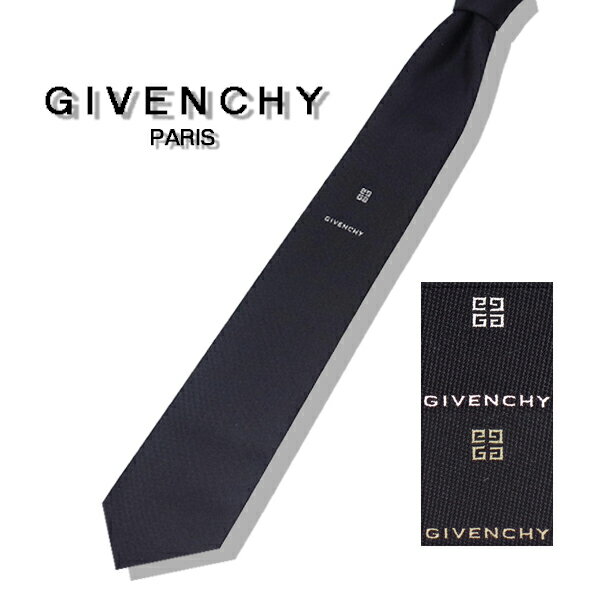 【GIVENCHY】ジバンシィ ネクタイ J5223 メンズ シルク ロゴ ブランド おしゃれ お洒落 モード系 ストリート トレンド スーツ プレゼント ギフト バースデー 入社祝い 高級 高品質 入学式 卒業式 同窓会 結婚式 ビジネス 4Gエンブレム 刺繍 シルクタイ ジバンシー