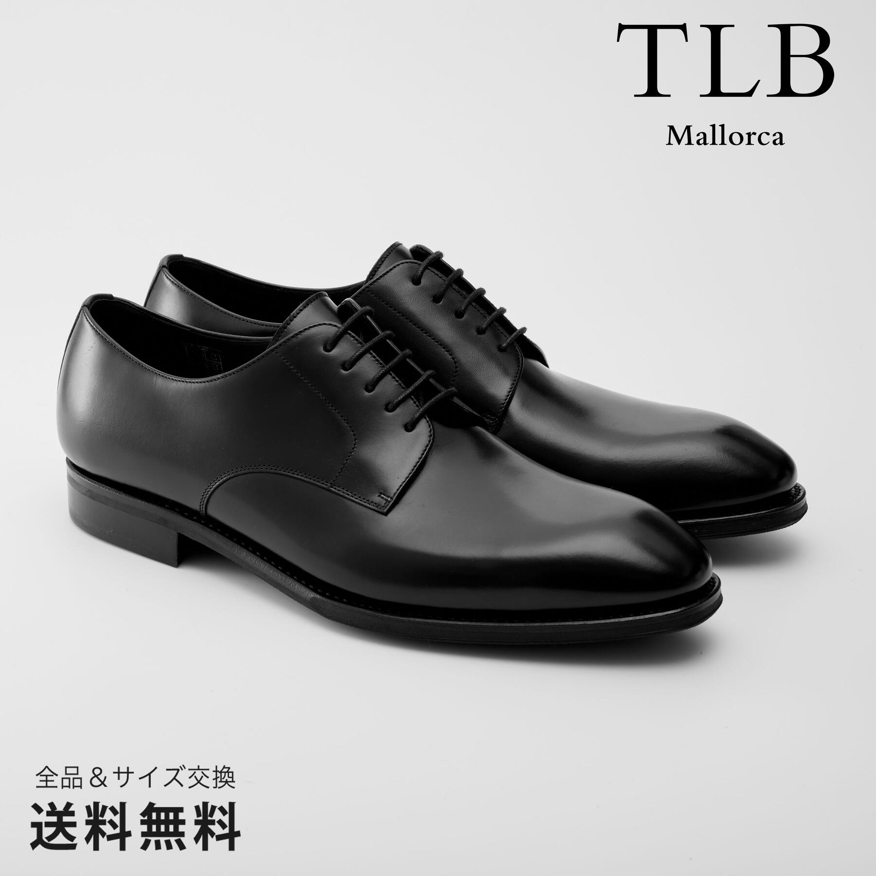 【公式】TLB Mallorca ティーエルビー レースアップ プレーンダービー 革靴 ボックスカーフ ブラック グットイヤーウェルト 黒 BLACK 52800 スペイン 靴 メンズ靴 ビジネスシューズ サイズ 23.5 - 27.0cm【あす楽】