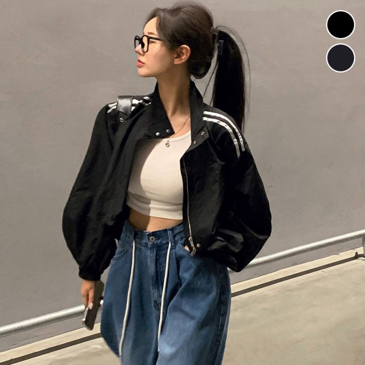 【半額クーポン対象】ブルゾン アウター ライトアウター ショート丈 ラインデザイン ドロップショルダー 長袖 秋冬 おすすめ レディース オシャレ トレンド 人気 プチプラ 韓国ファッション【24aw-it54】【予約販売：15-20日】【送料無料】宅込