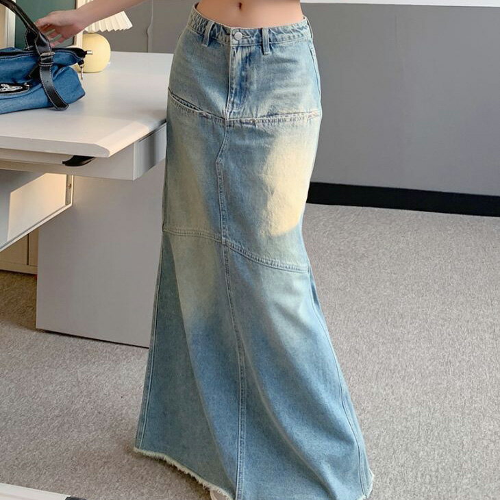 スカートデニムスカートロングスカー...