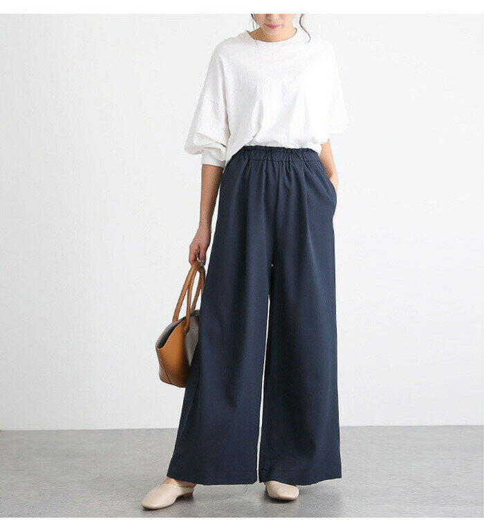 【在庫限り】ワイドパンツ ガウチョ スカンツ ウエストゴム タック入り パンツ ボトムス レディース 春 秋【btm0056】【20営業日で発送予定】【メール便送料無料】のサムネイル