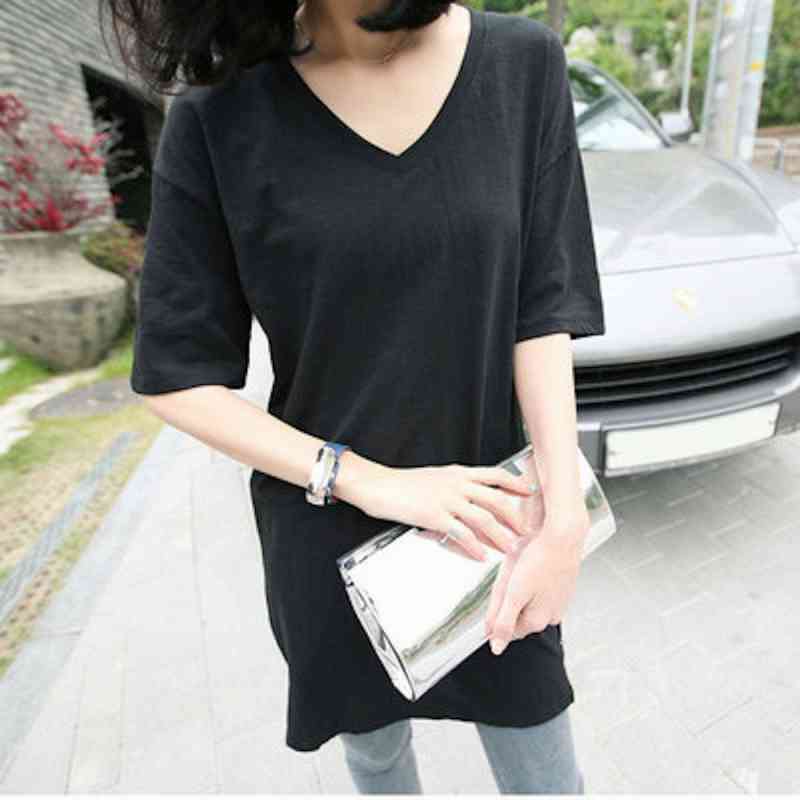 Tシャツ レディース シャツ ロング 半袖 カットソー かわいい コーデ 人気 ブランド おしゃれ 無地 ジム ブラック ティーシャツ スポーツ 40代 ゆったり 涼しい 大人 春 薄手 5分袖 7分袖 トレーナー カジュアル ロゴ 夏 Vネック ブラウス ブランド tps-1494