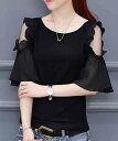 Tシャツ レディース ジム コーデ 夏 人気 春 おしゃれ カジュアル ブラウス 薄手 ブランド 大人 シャツ ブラック トレーナー ゆったり Vネック スポー...