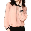 ブラウス レディース ステッチシフォンシャツ 黒 ノーアイロン ワンピース Tシャツ 春 レース 安い カットソー ブランド スーツ オフィス カジュアル 冬 秋 きれいめ 高品質 人気 フォーマル フリル 50代 事務服 厚手 ボウタイ おしゃれ シフォン 長袖 シャツ 白