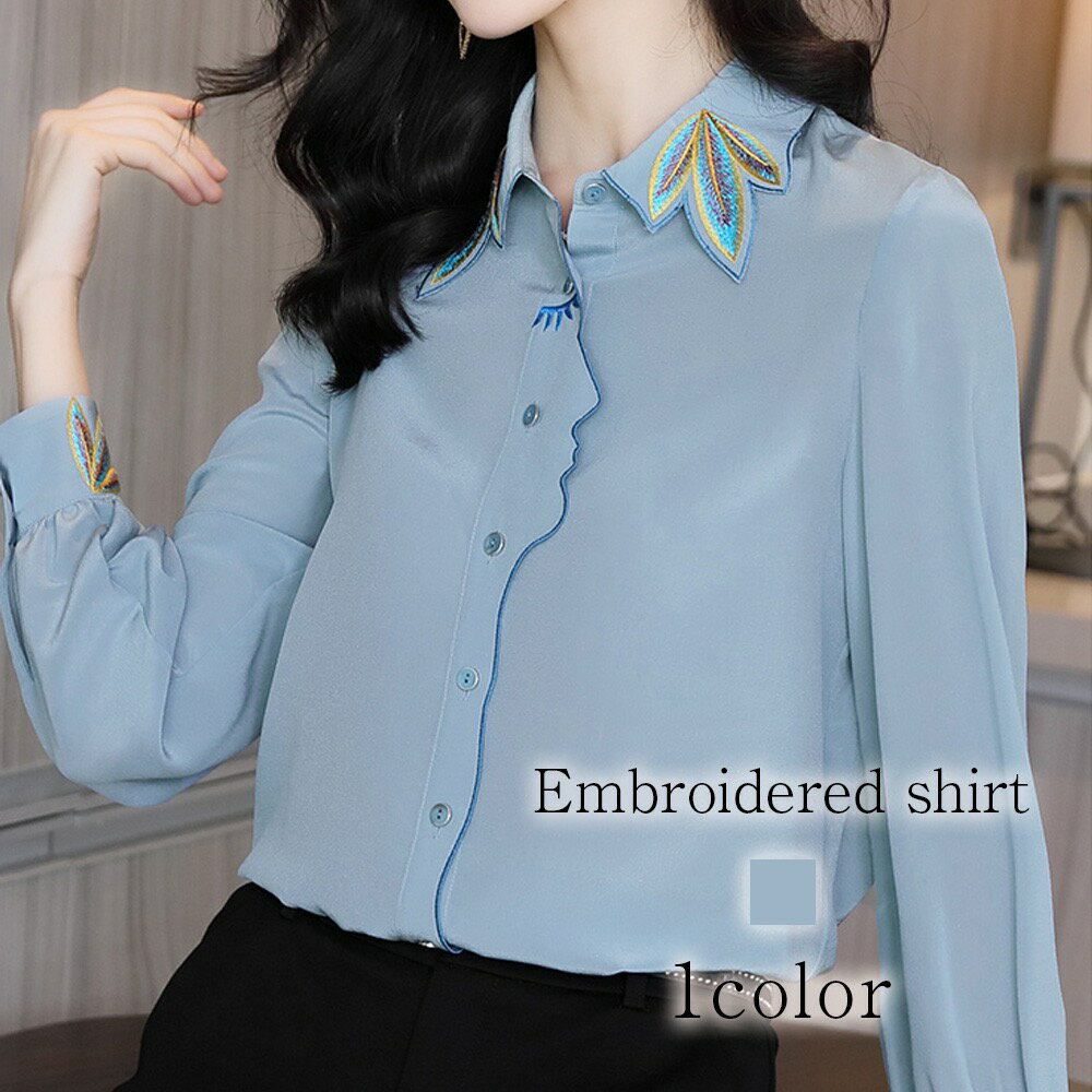 【＼クーポン利用で20%OFF!／】 シャツ レディース 刺繍シャツ カジュアル スポーツ 麻 形態安定 襟付き ポロシャツ ブランド かわいい 冬 長袖 カットソー トップス 大人 おしゃれ 秋 ブラウス Tシャツ しわになりにくい オフィス 厚手 暖かい