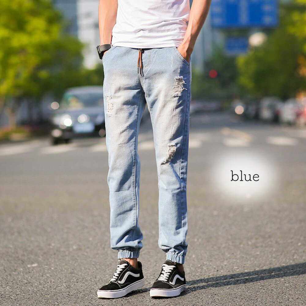 タイムセール SALE 在庫処分セール ジーンズ メンズ デニムジョガーパンツ 春 かっこいい デニムパンツ ジョガー 秋 冬 夏 スキニー おすすめ ストレート 防風 オーバー ジーパン デニム 大きいサイズ 黒 ストレッチ パンツ ブランド スリム ダメージ あったか テ less-10014177 Coat Classic(コートクラシック) サンプル画像3