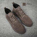 【\クーポン利用で20%OFF!/】 ブーツ メンズ スウェードワークブーツ 完全 シューズ 冬 フロント ルーム 秋 モード あったか ブーツハイカット ブラ...